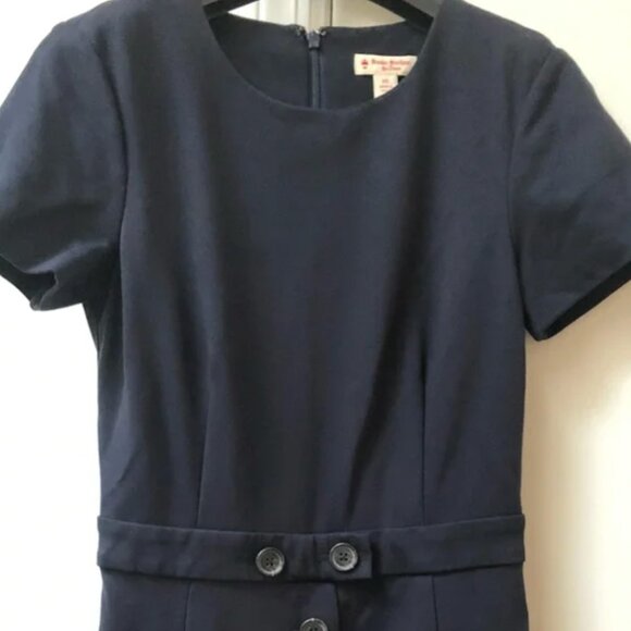 Brooks Brothers 💙 Red Fleece Navy Ponte Knit Button Dress💙 - Picture 6 of 7